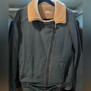 Bella Dahl sz XS denim/teddy Moto style jacket pre-loved